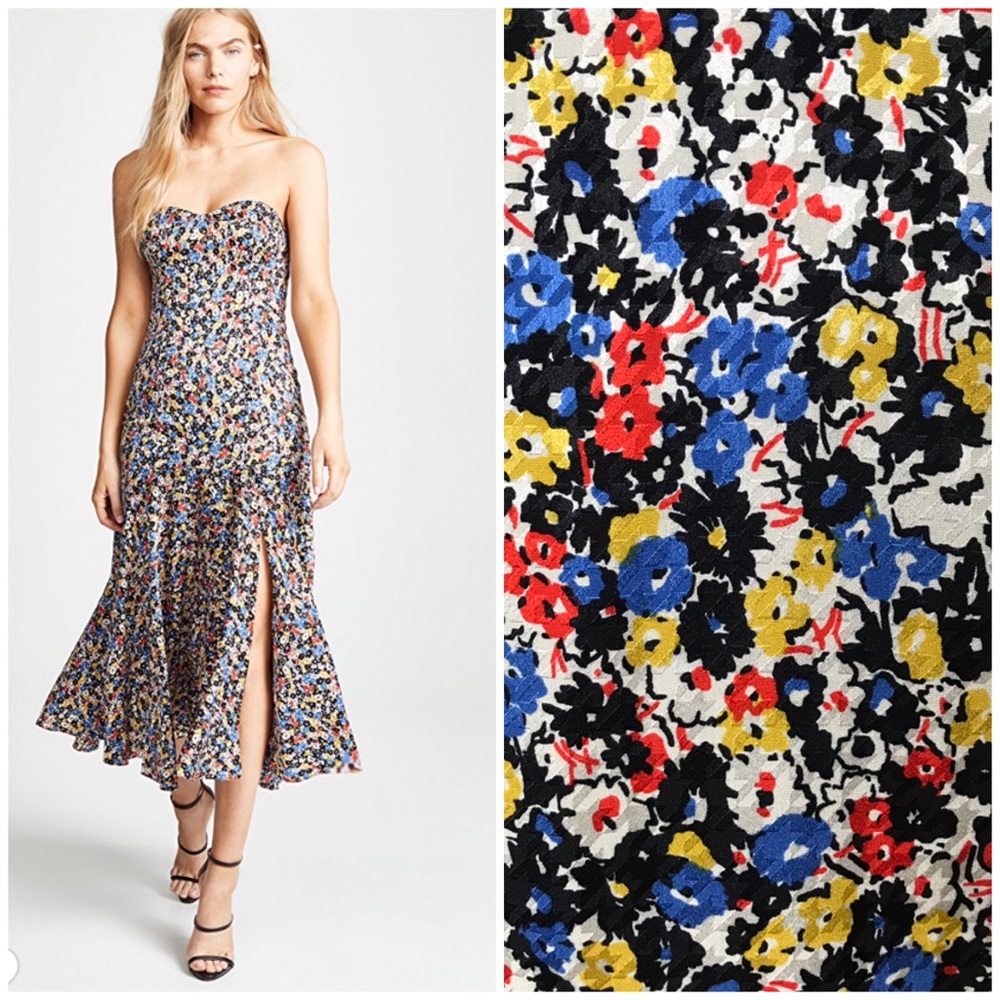 Veronica Beard Annika silk floral strapless dress - Picture 1 of 8